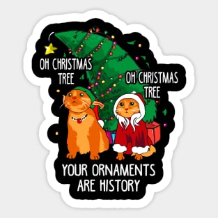 Funny Meme Cats Christmas Men Kids Women Cat Ugly Christmas Sticker